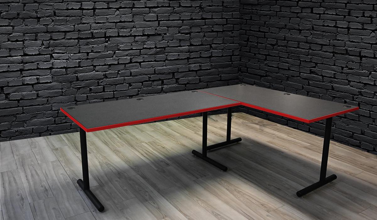 Gaming Table by Nova Esports with red binding